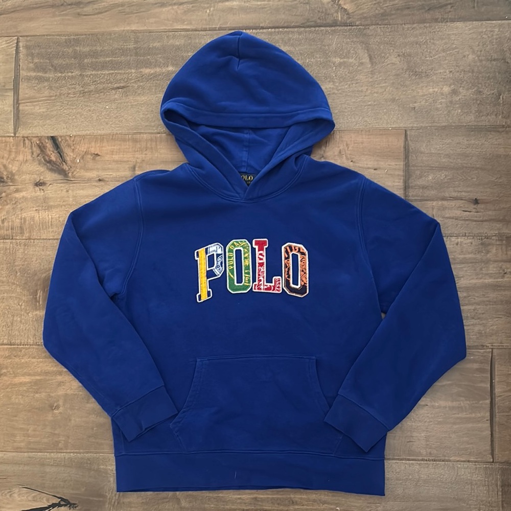 Polo by Ralph Lauren Blue Hoodie Sweatshirt size L 14/16